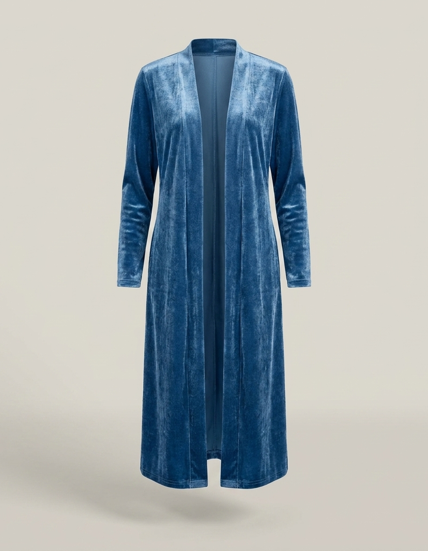 PLUXSTYLE::numise::womens-open-front-long-cardigan::pack-blue