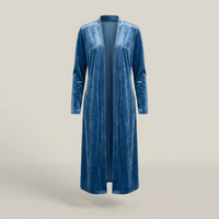 PLUXSTYLE::numise::womens-open-front-long-cardigan::pack-blue