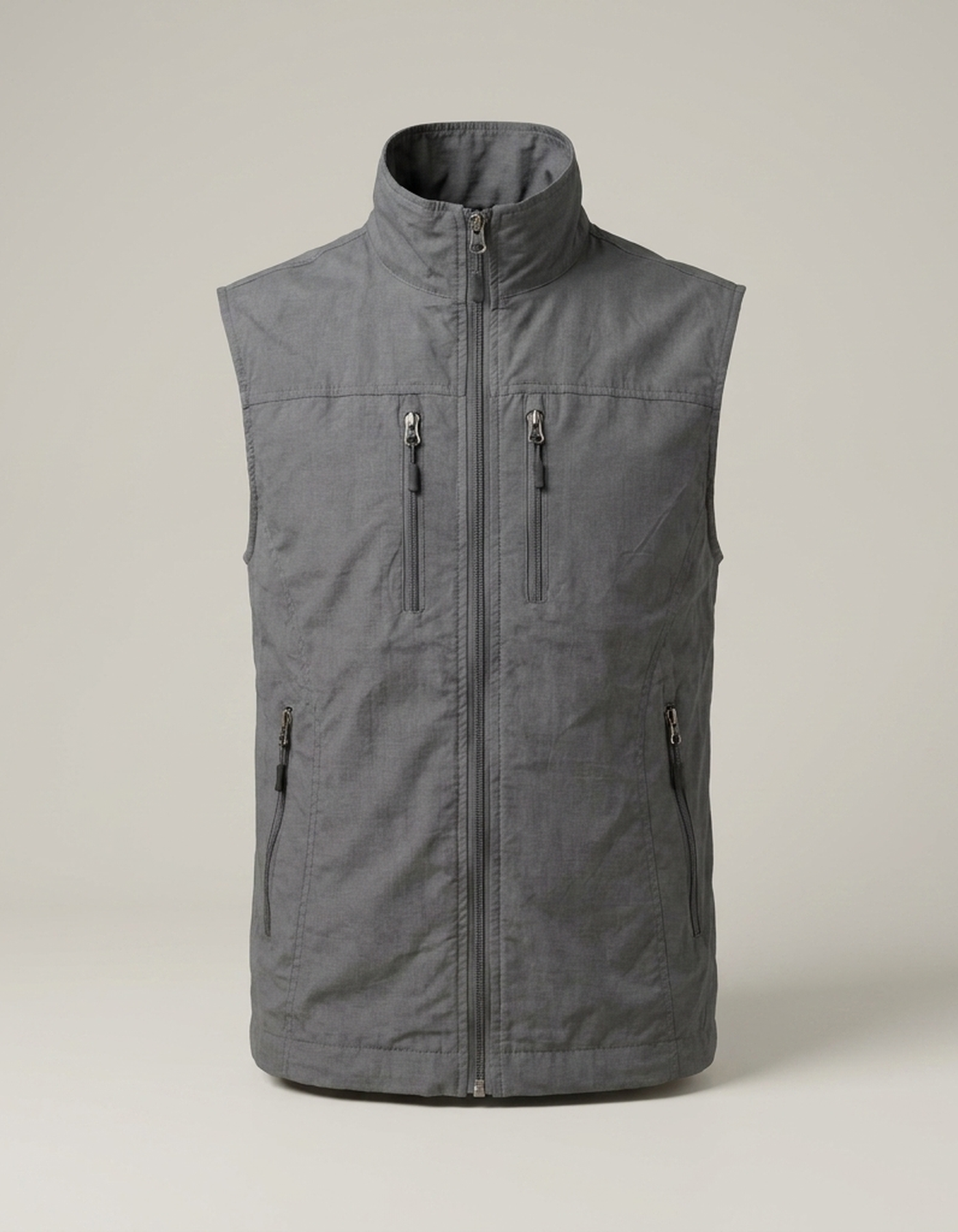 PLUXSTYLE::numise::mens-zip-vest-with-storage::pack-grey