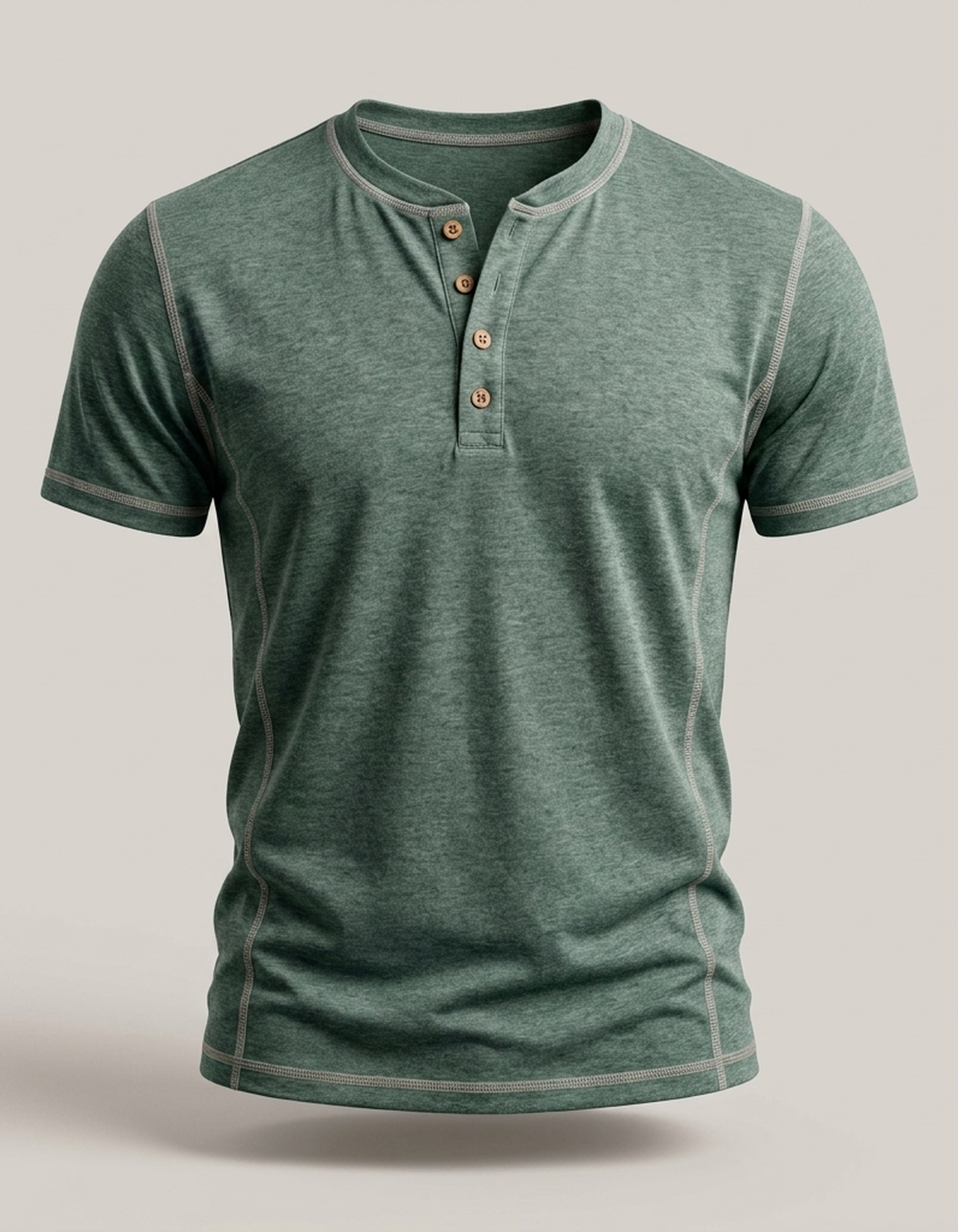 PLUXSTYLE::numise::mens-regular-fit-henley-top::pack-green