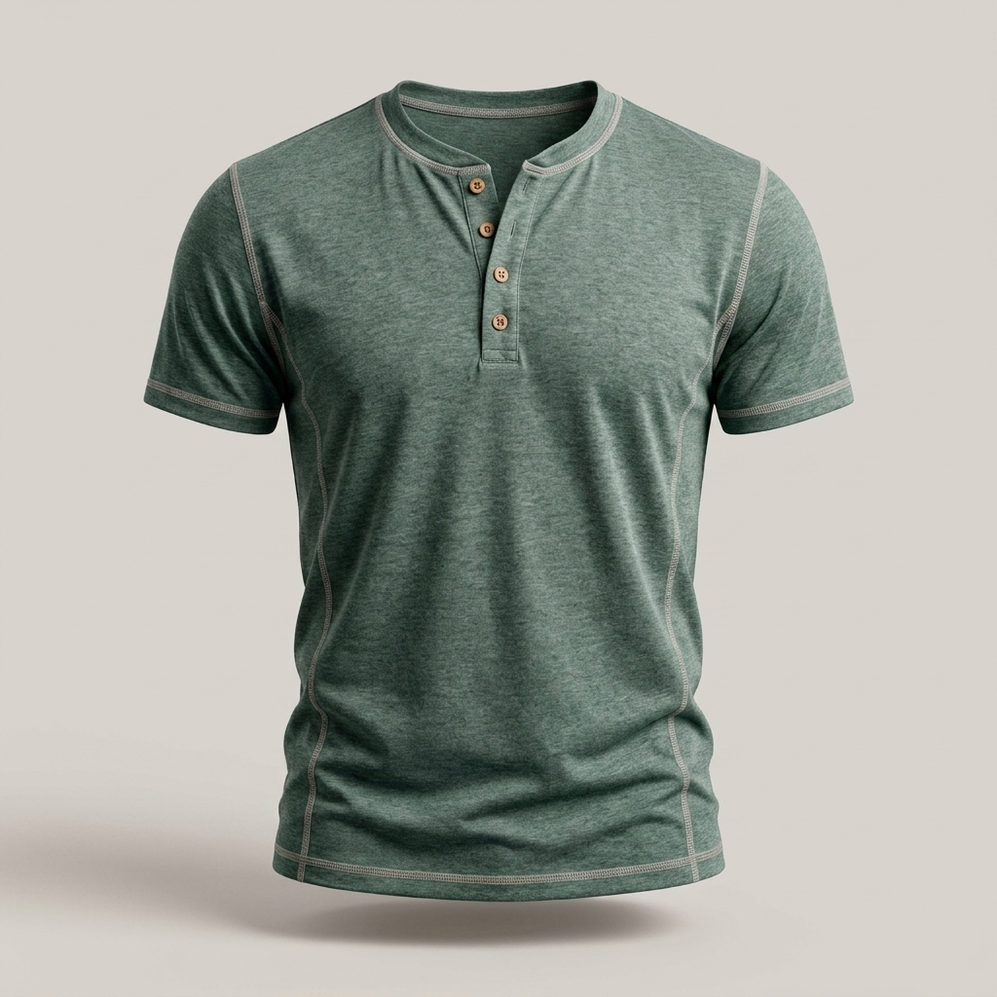 PLUXSTYLE::numise::mens-regular-fit-henley-top::pack-green