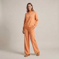 PLUXSTYLE::numise::relaxed-turtleneck-wide-leg-pants-set::front