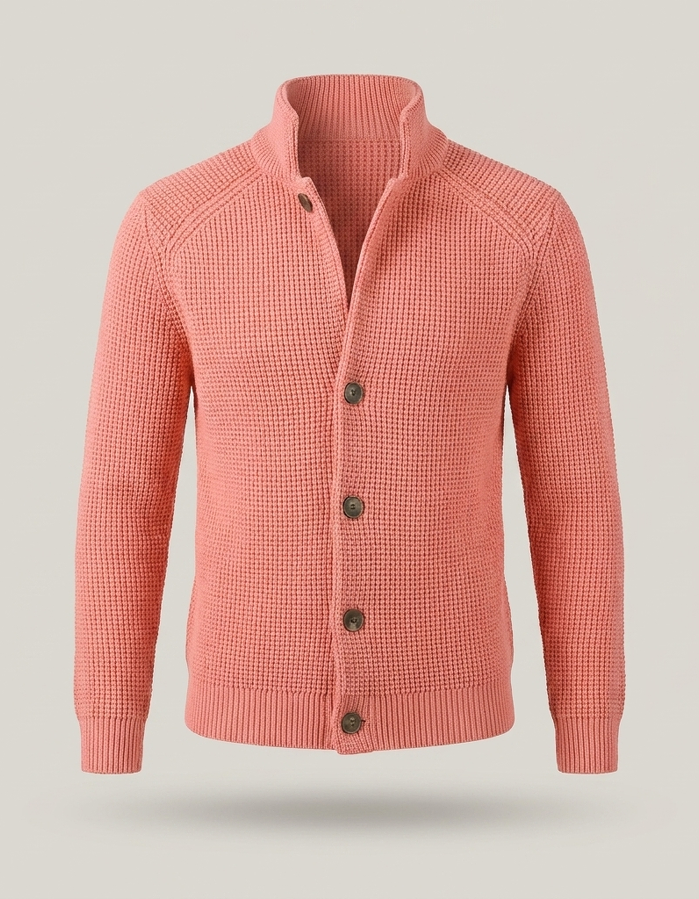 PLUXSTYLE::numise::stand-collar-button-cardigan::pack-pink