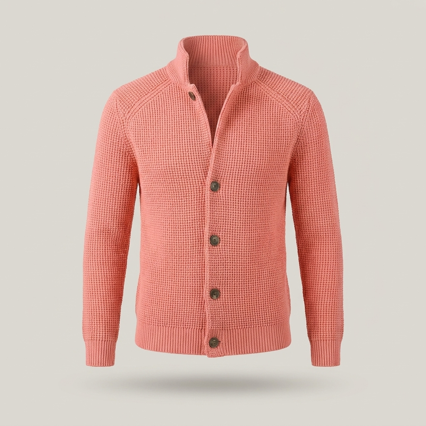 PLUXSTYLE::numise::stand-collar-button-cardigan::pack-pink