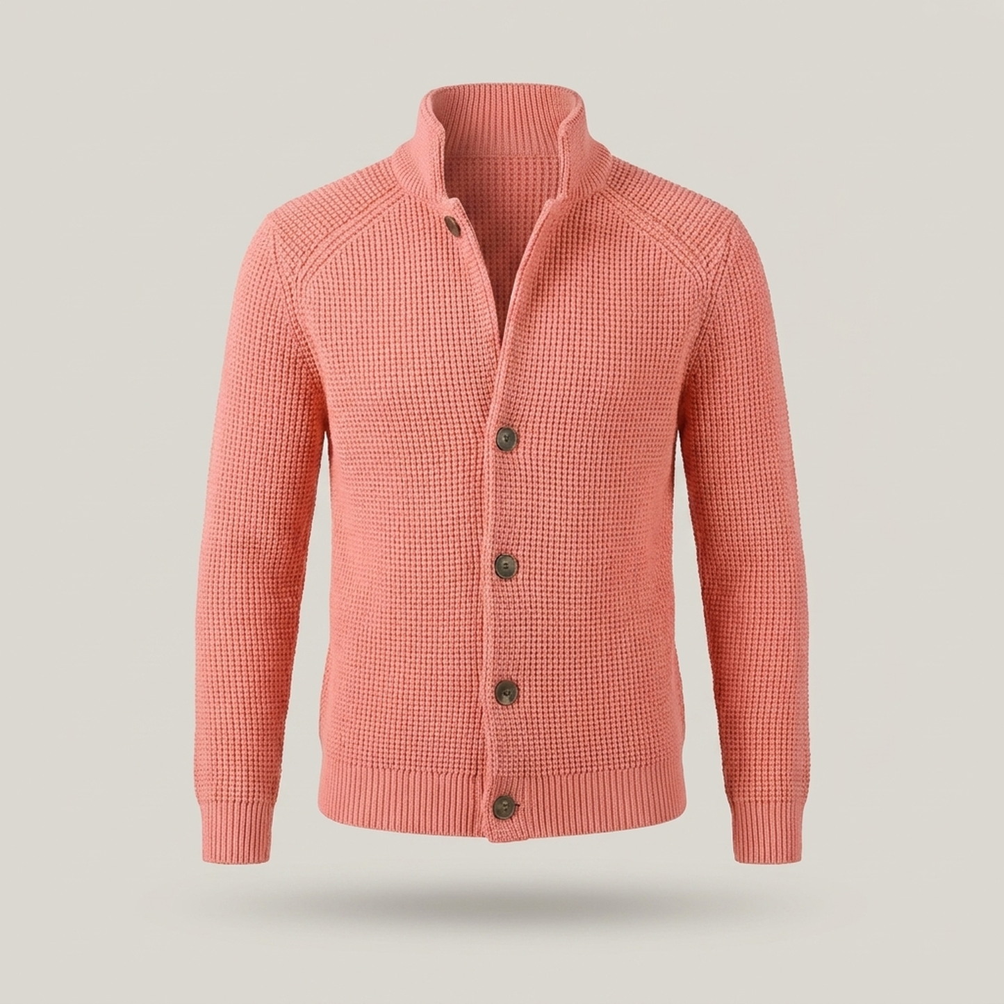 PLUXSTYLE::numise::stand-collar-button-cardigan::pack-pink