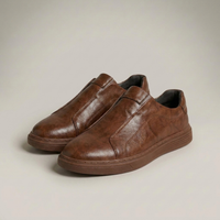 PLUXSTYLE::numise::mens-ridged-sole-slip-on-sneakers::closeup-detail