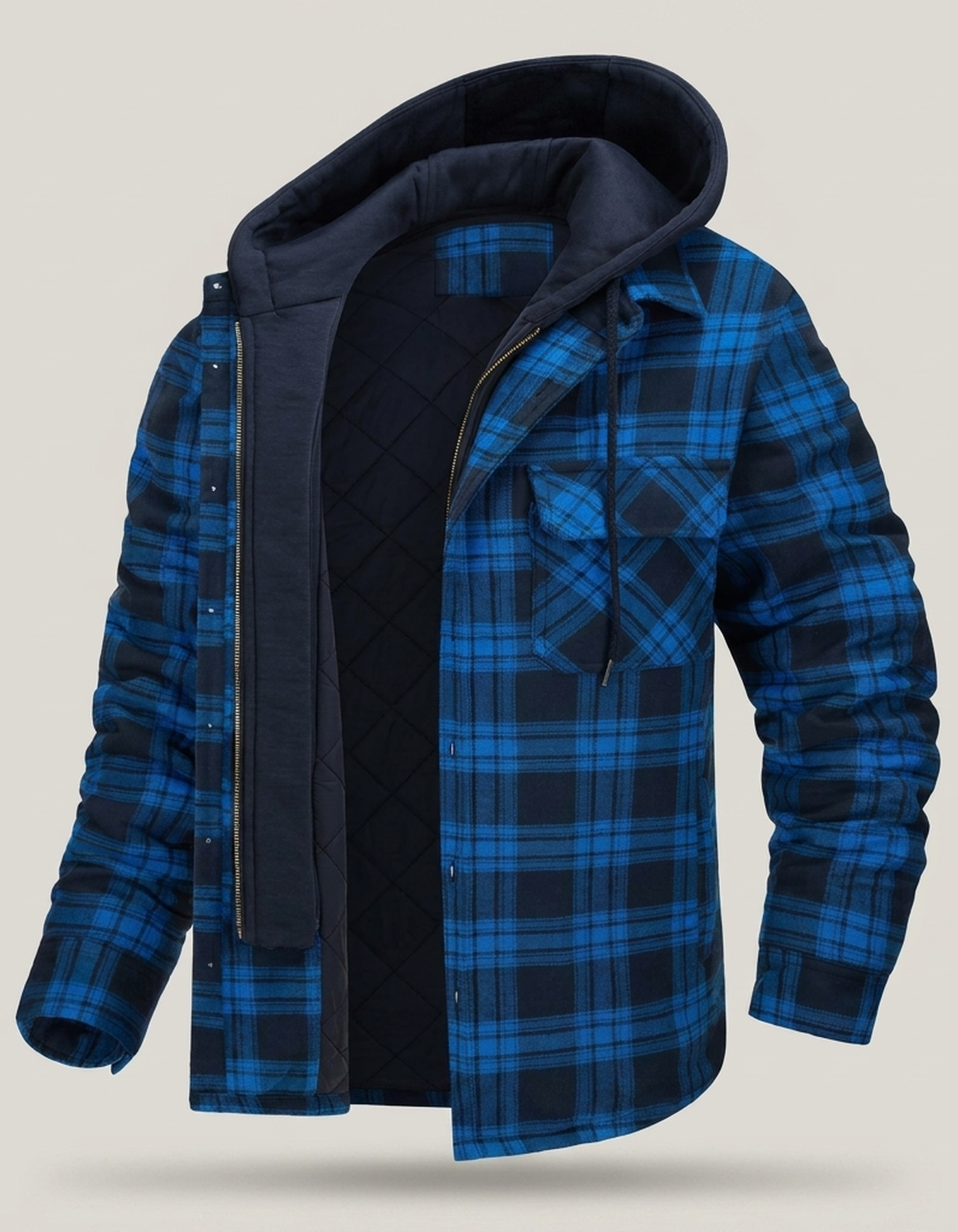 PLUXSTYLE::numise::mens-plaid-winter-parka::pack-blue