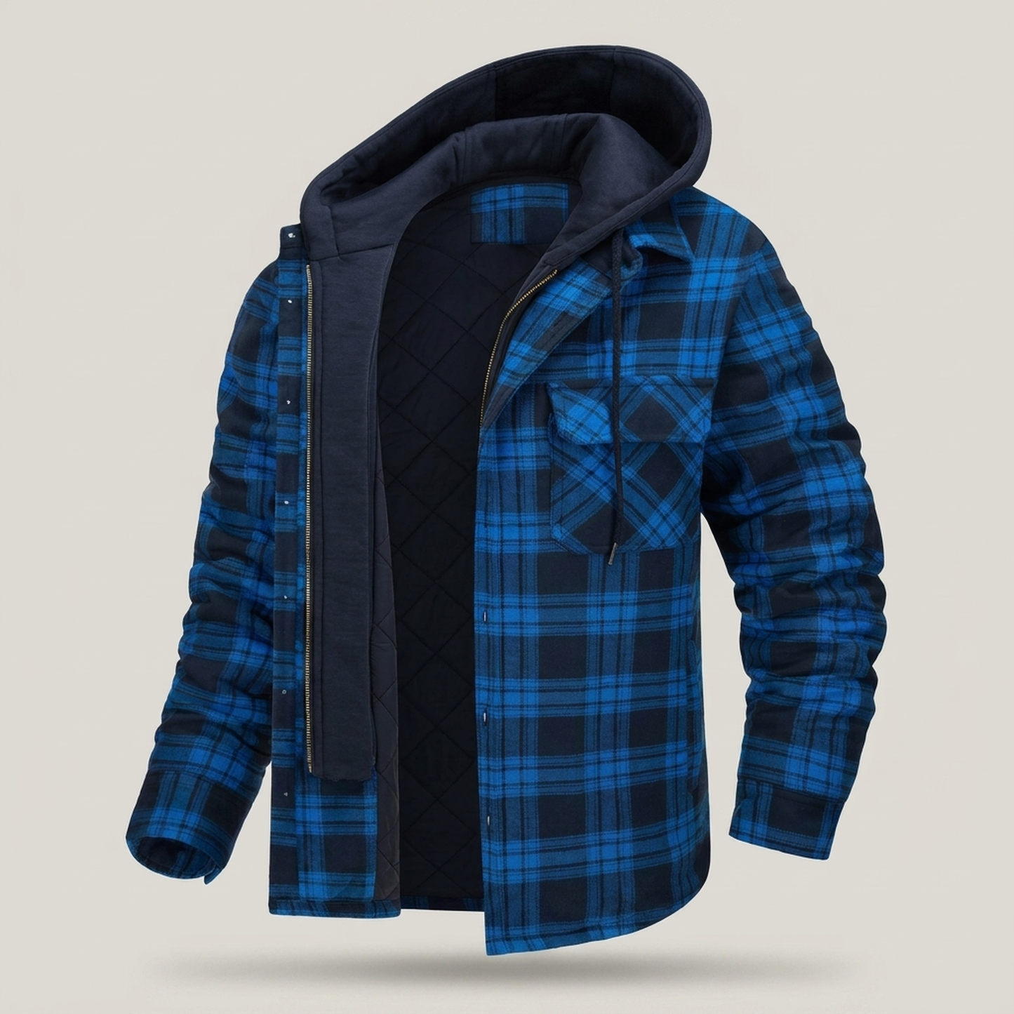 PLUXSTYLE::numise::mens-plaid-winter-parka::pack-blue