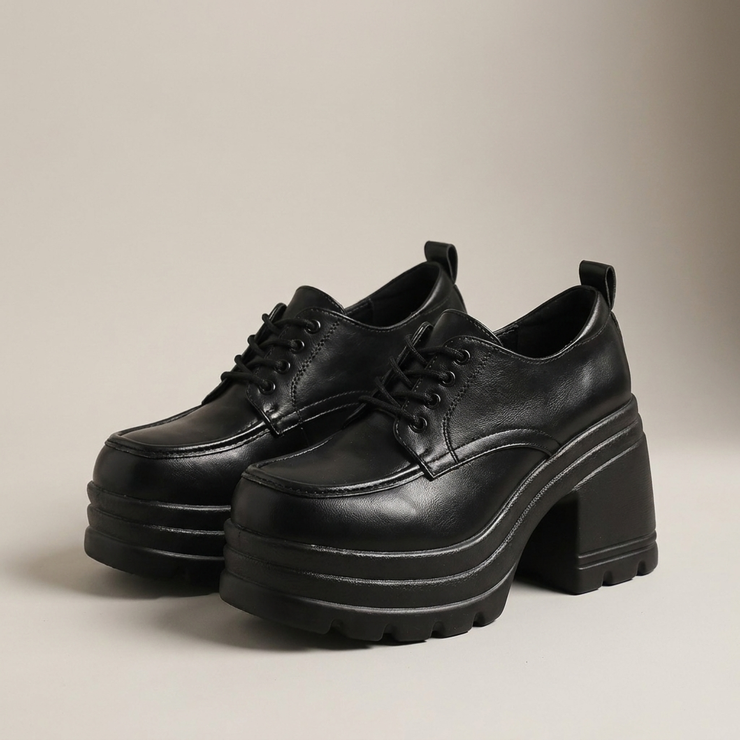PLUXSTYLE::numise::chunky-platform-oxford-footwear::pack-black