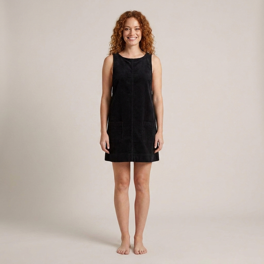 PLUXSTYLE::numise::relaxed-a-line-overall-dress::front