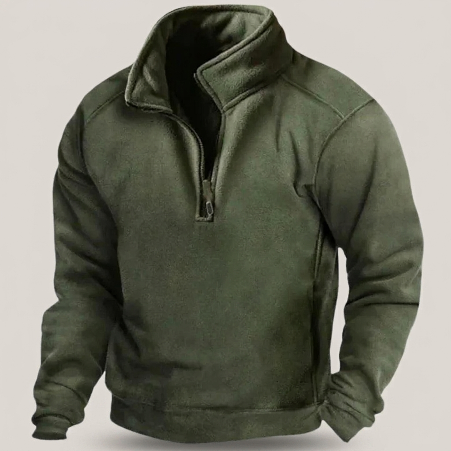PLUXSTYLE::numise::mens-quarter-zip-parka::pack-green