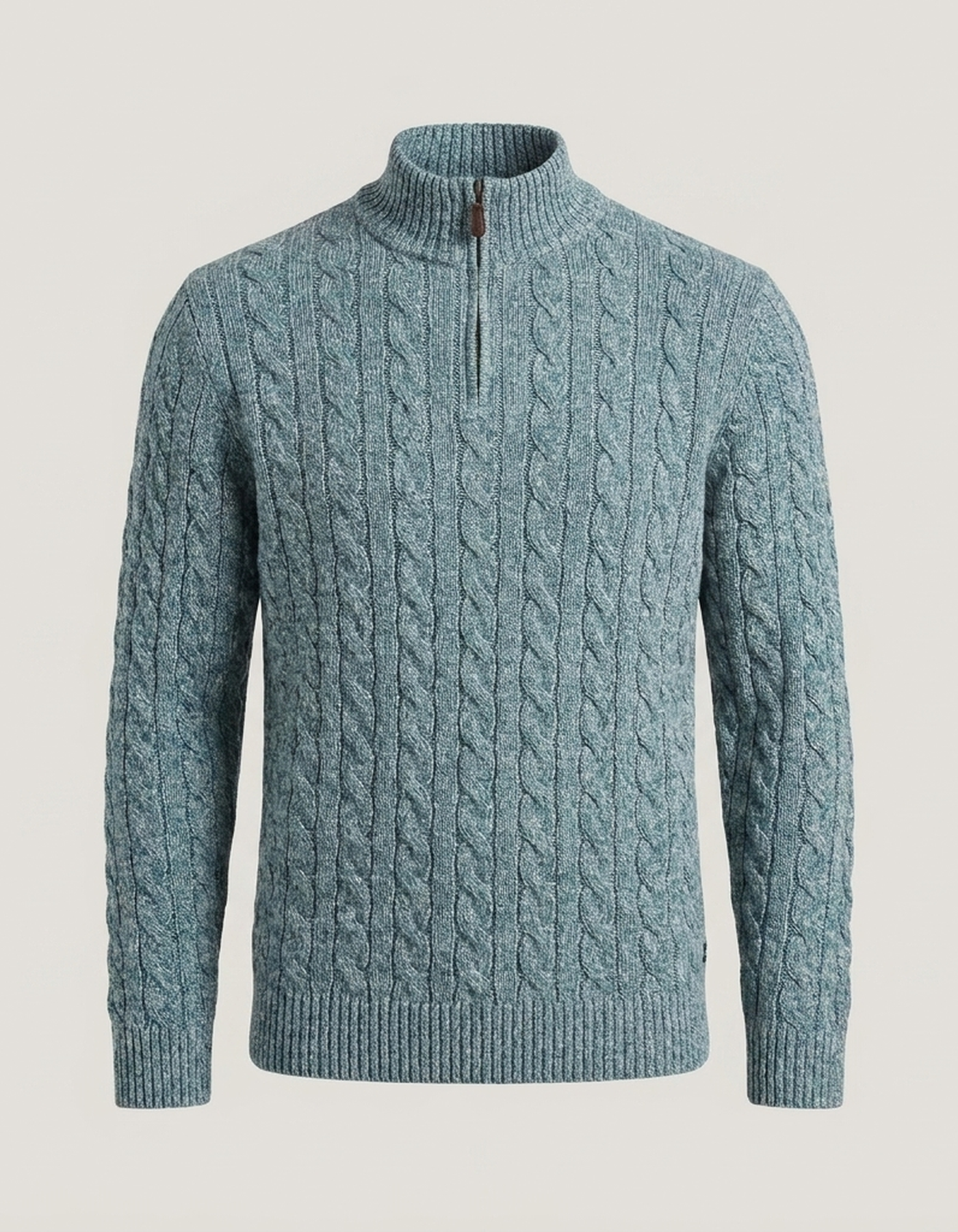 PLUXSTYLE::numise::mens-cable-textured-half-zip-sweater::pack-blue-green