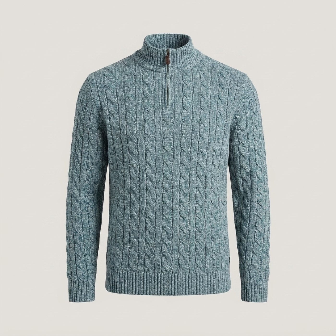 PLUXSTYLE::numise::mens-cable-textured-half-zip-sweater::pack-blue-green