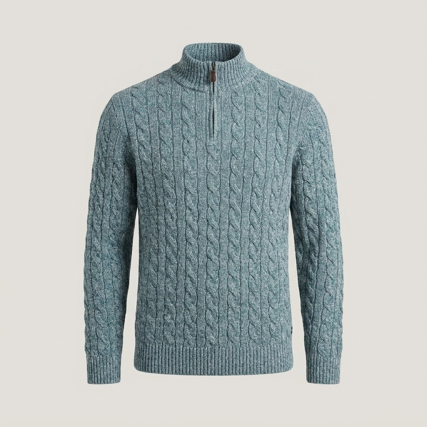 PLUXSTYLE::numise::mens-cable-textured-half-zip-sweater::pack-blue-green