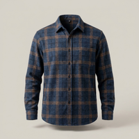 PLUXSTYLE::numise::mens-blue-plaid-button-down-top::pack-blue-plaid