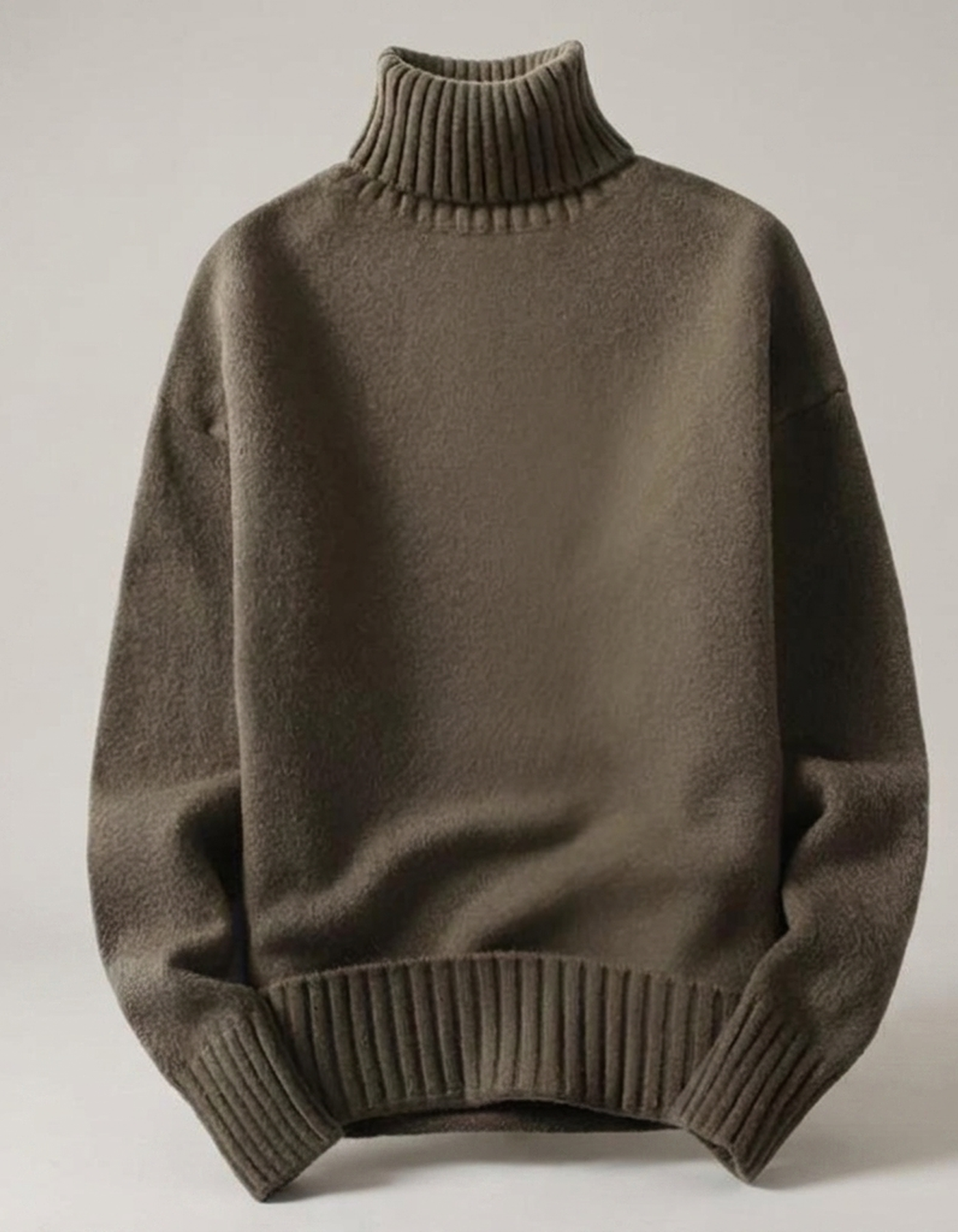 PLUXSTYLE::numise::adrien-straight-fit-turtleneck-sweater::pack-army-green