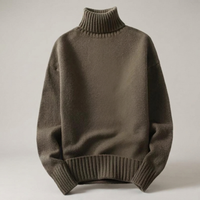 PLUXSTYLE::numise::adrien-straight-fit-turtleneck-sweater::pack-army-green
