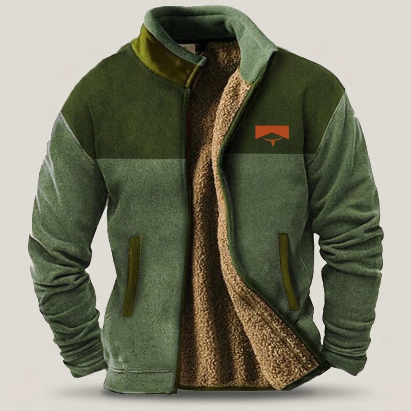 PLUXSTYLE::numise::mens-casual-zip-jacket::pack-green