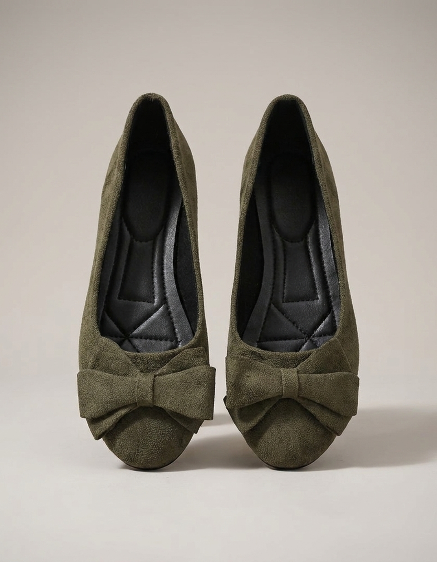 PLUXSTYLE::numise::annabelle-bow-detail-ballerina-flats::pack-dark-green