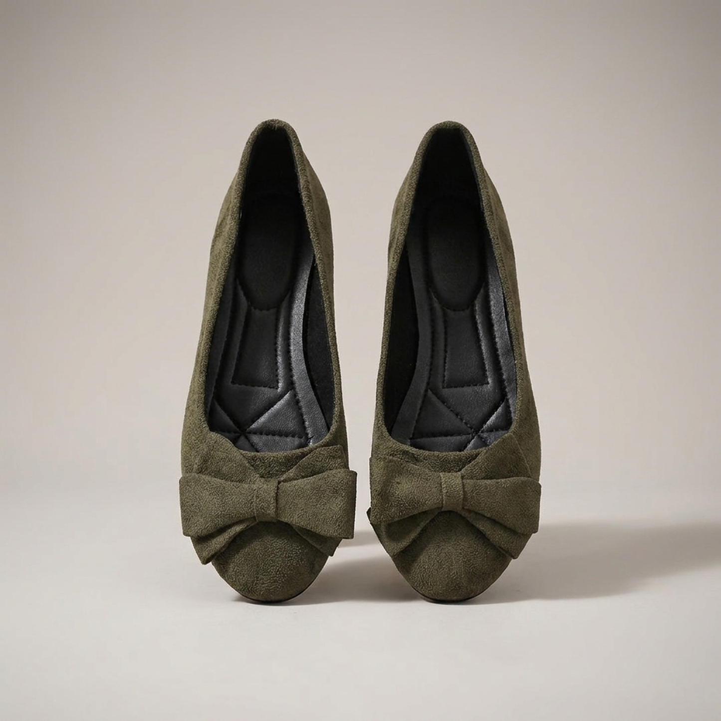 PLUXSTYLE::numise::annabelle-bow-detail-ballerina-flats::pack-dark-green
