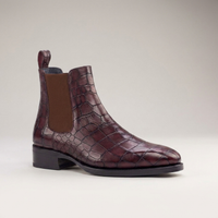 PLUXSTYLE::numise::mens-alligator-print-chelsea-boots::closeup-hero