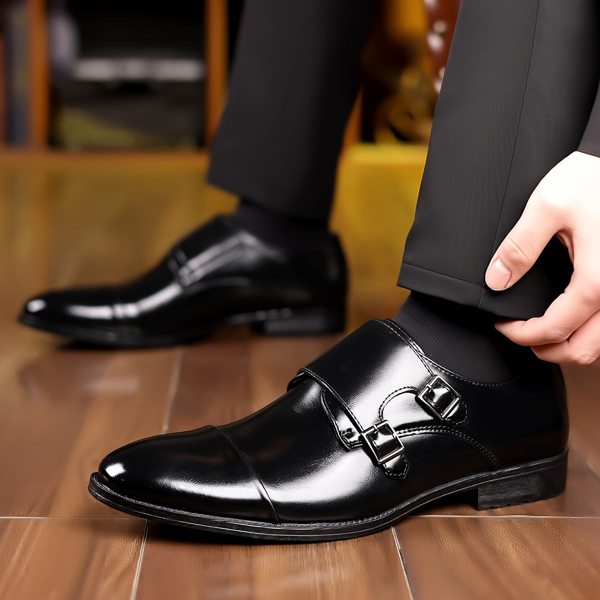 PLUXSTYLE::numise::mens-cap-toe-double-monk-dress-shoes::lifestyle-keep-1