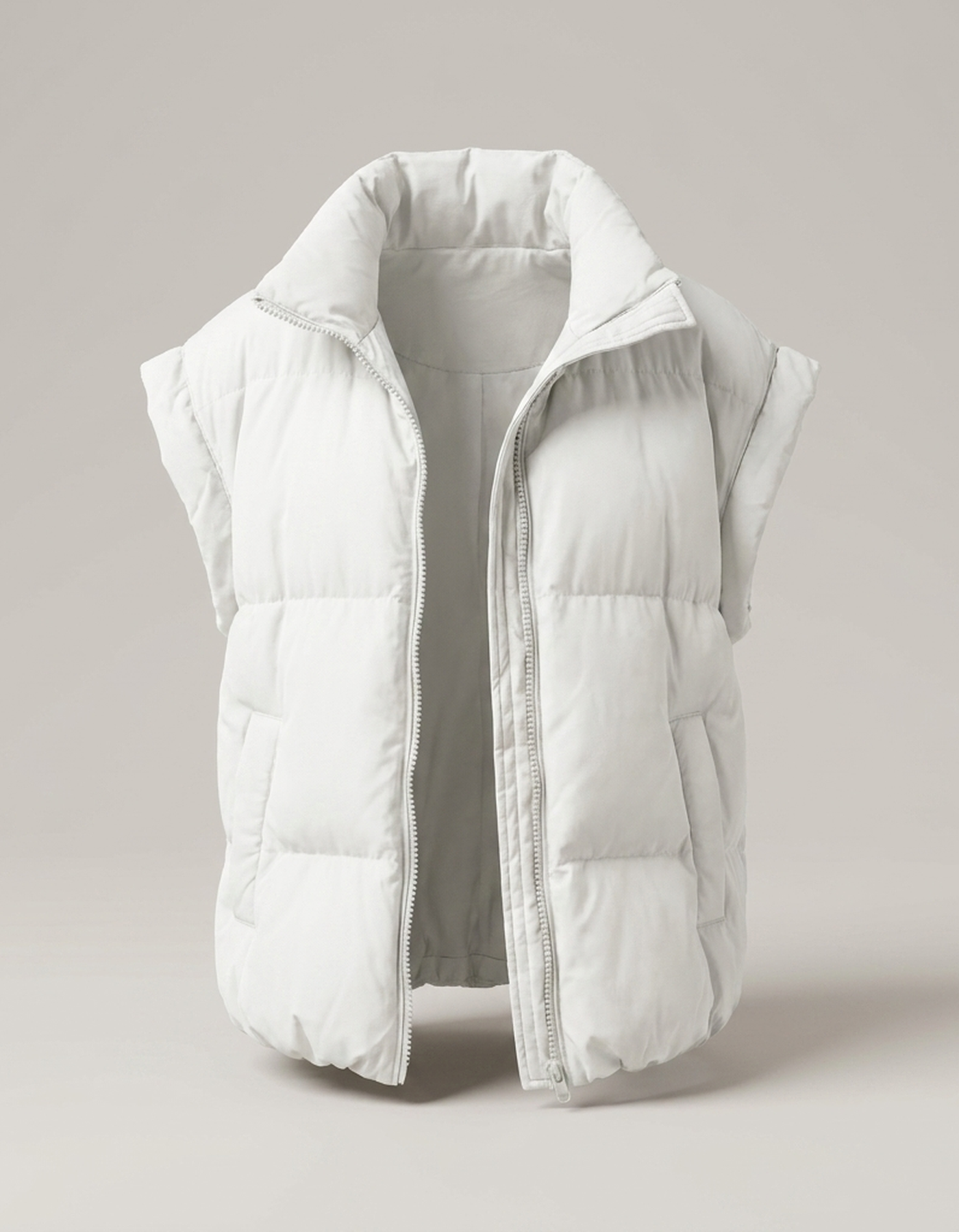 PLUXSTYLE::numise::stella-sleeveless-parka::pack-white