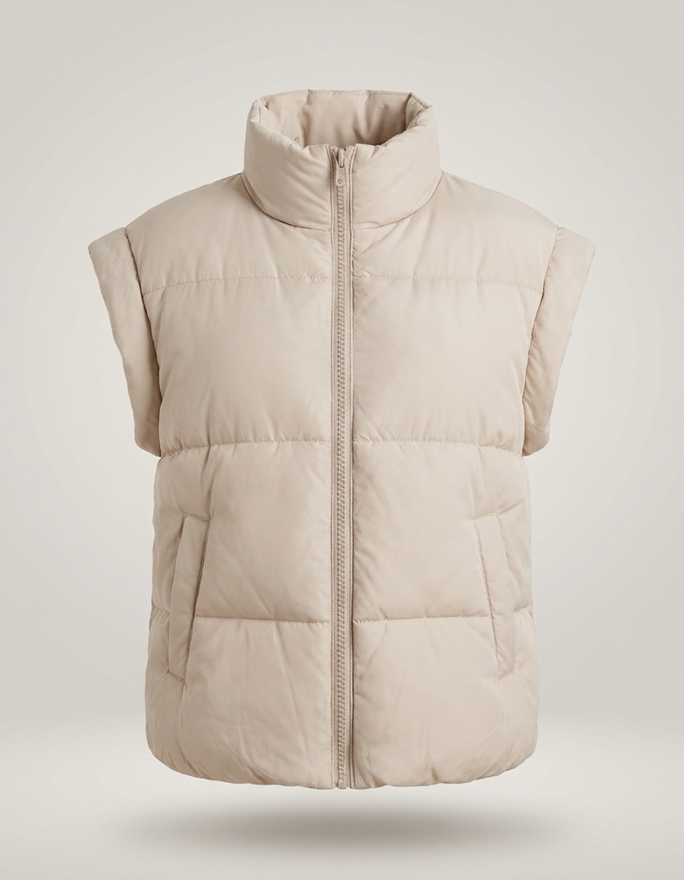 PLUXSTYLE::numise::stella-sleeveless-parka::pack-beige