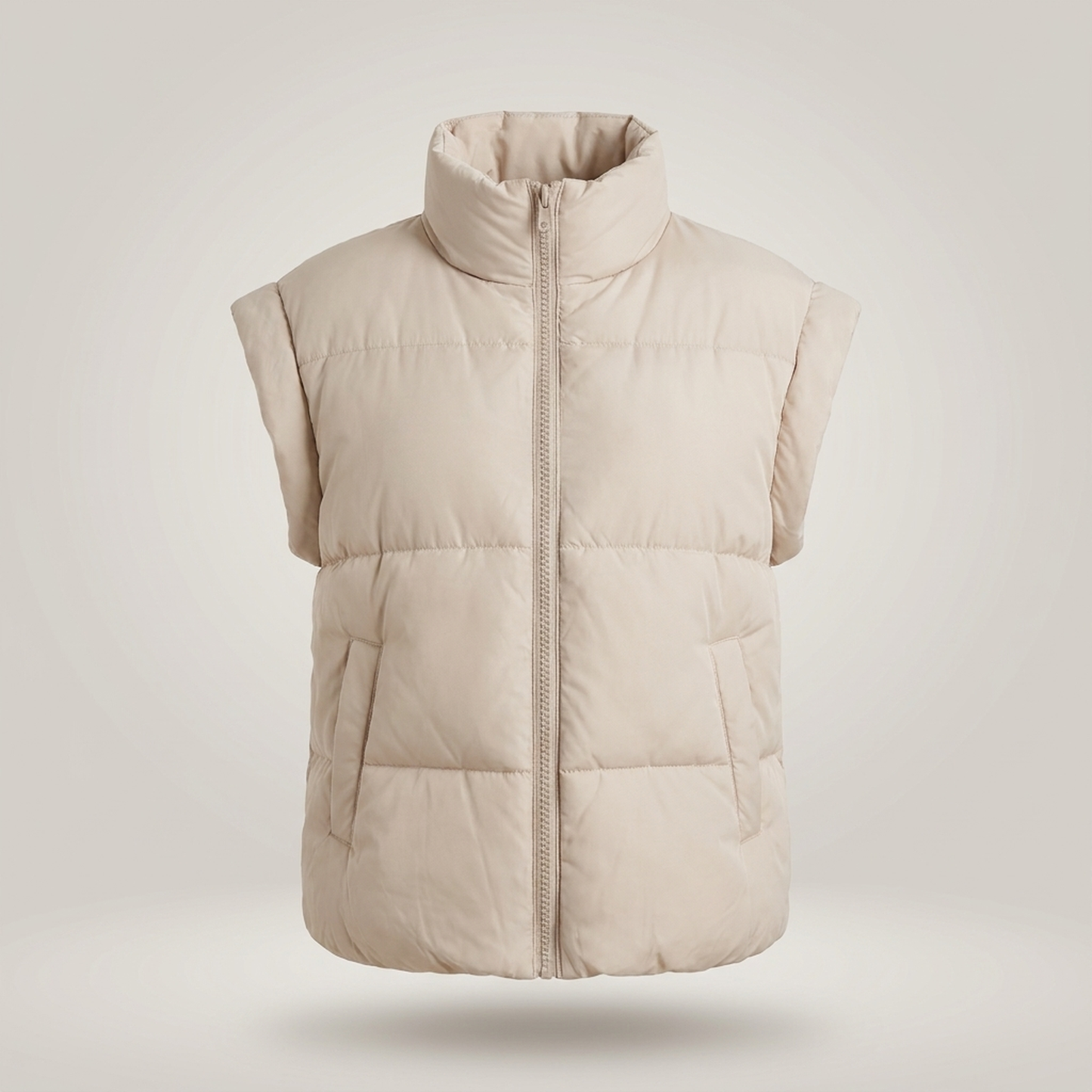 PLUXSTYLE::numise::stella-sleeveless-parka::pack-beige