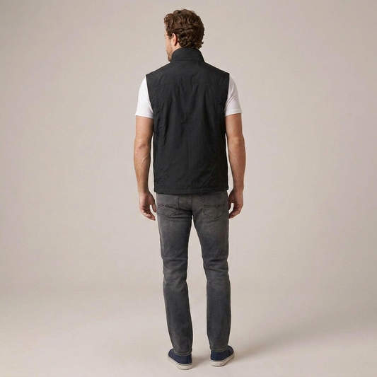 PLUXSTYLE::numise::mens-zip-vest-with-storage::back