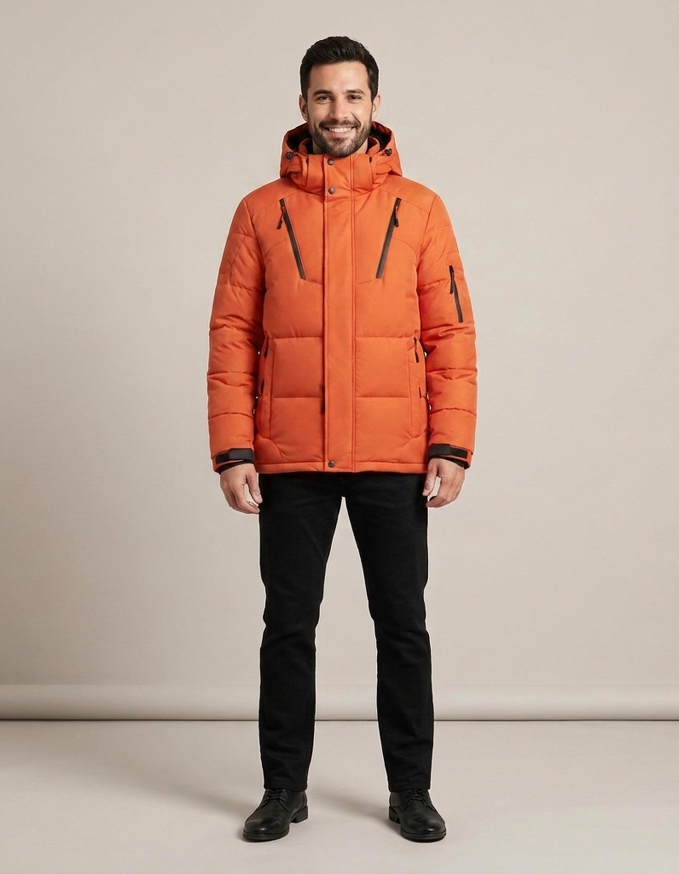 PLUXSTYLE::numise::mens-water-repellent-tailored-parka::front