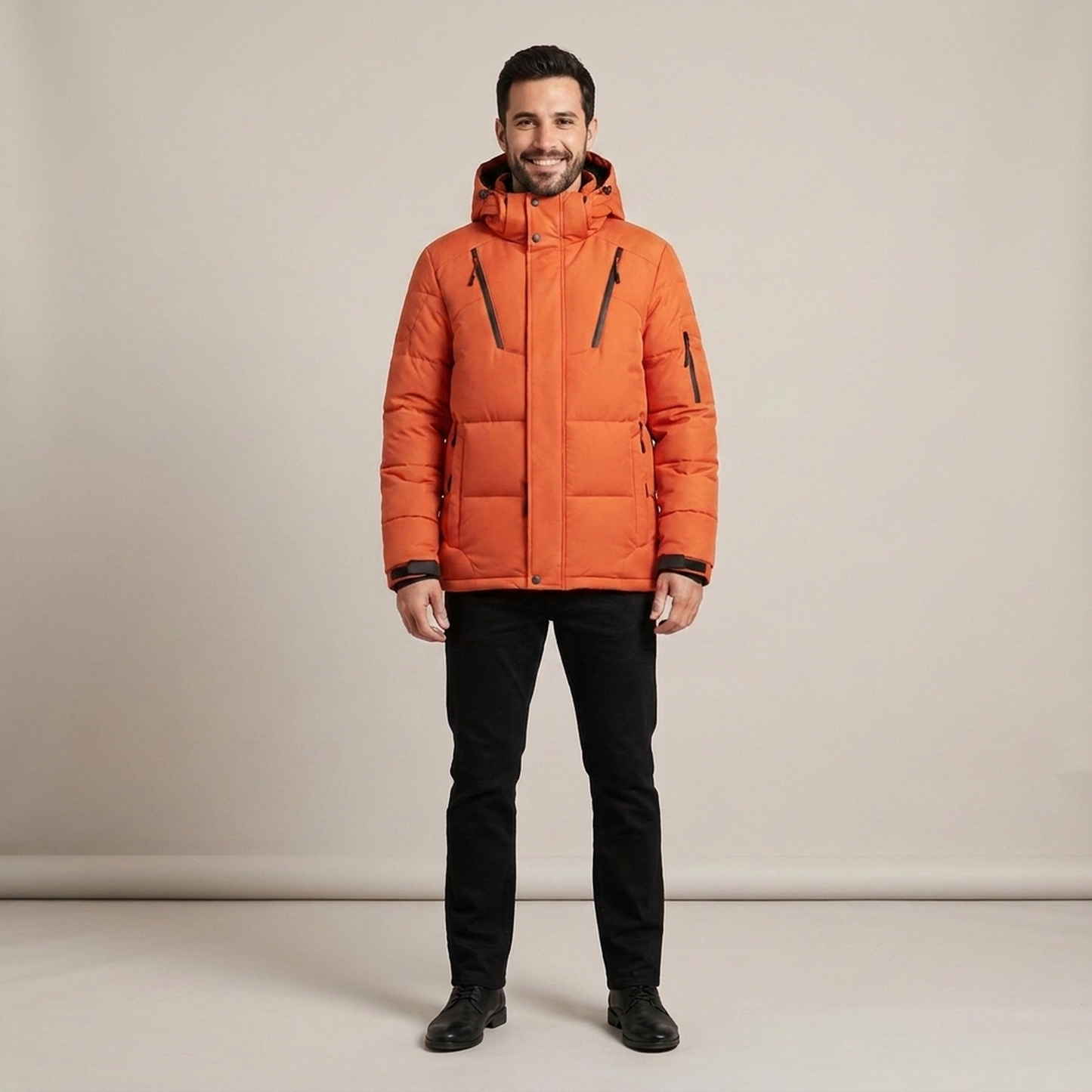 PLUXSTYLE::numise::mens-water-repellent-tailored-parka::front