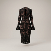 PLUXSTYLE::numise::arabella-floral-midi-dress::pack-black