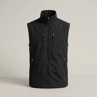 PLUXSTYLE::numise::mens-stand-collar-bodywarmer::pack-black
