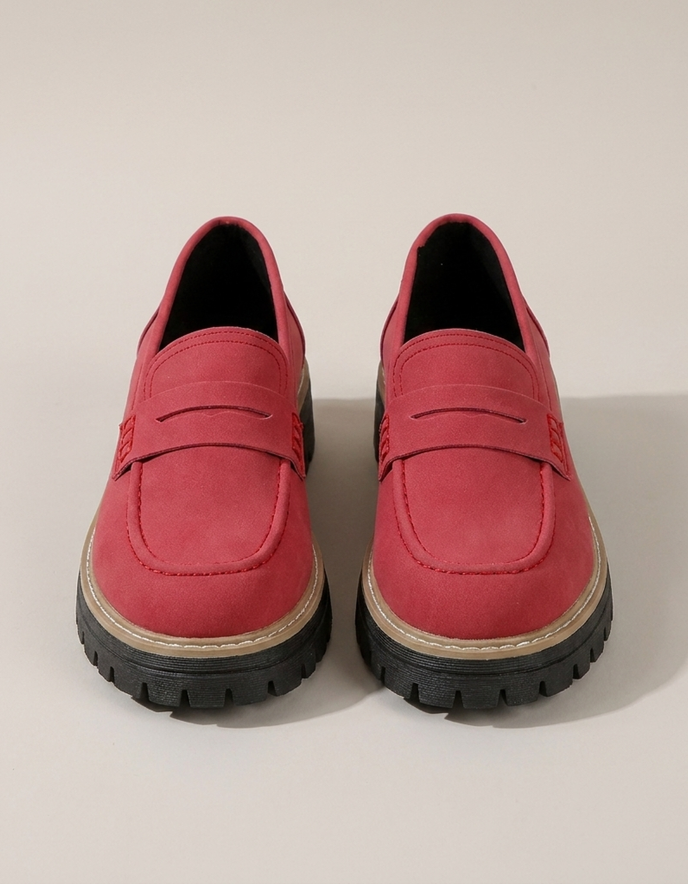 PLUXSTYLE::numise::platform-penny-loafers::pack-red