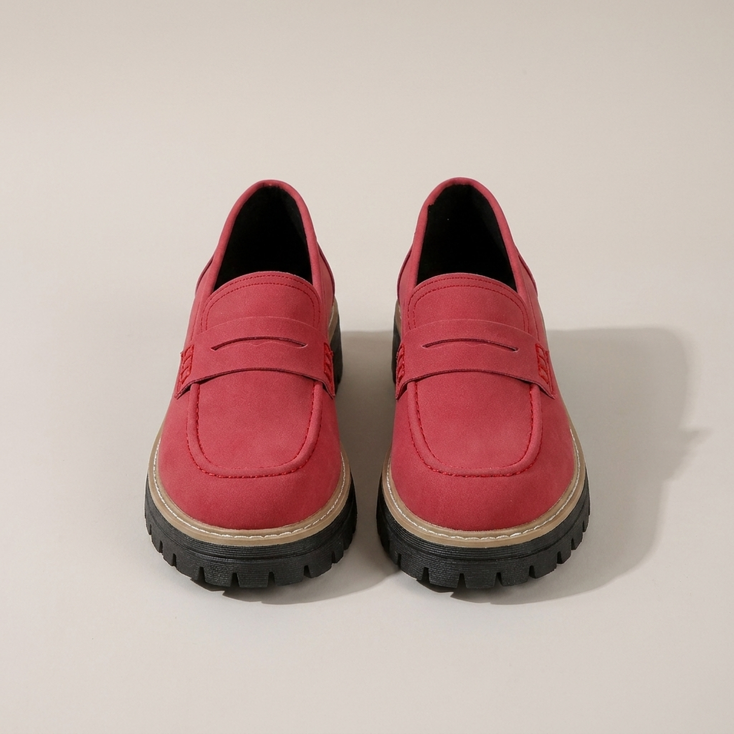PLUXSTYLE::numise::platform-penny-loafers::pack-red