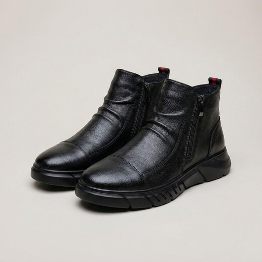 PLUXSTYLE::numise::side-zip-martin-boots::closeup-detail
