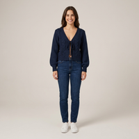 PLUXSTYLE::numise::drop-shoulder-cardigan::front