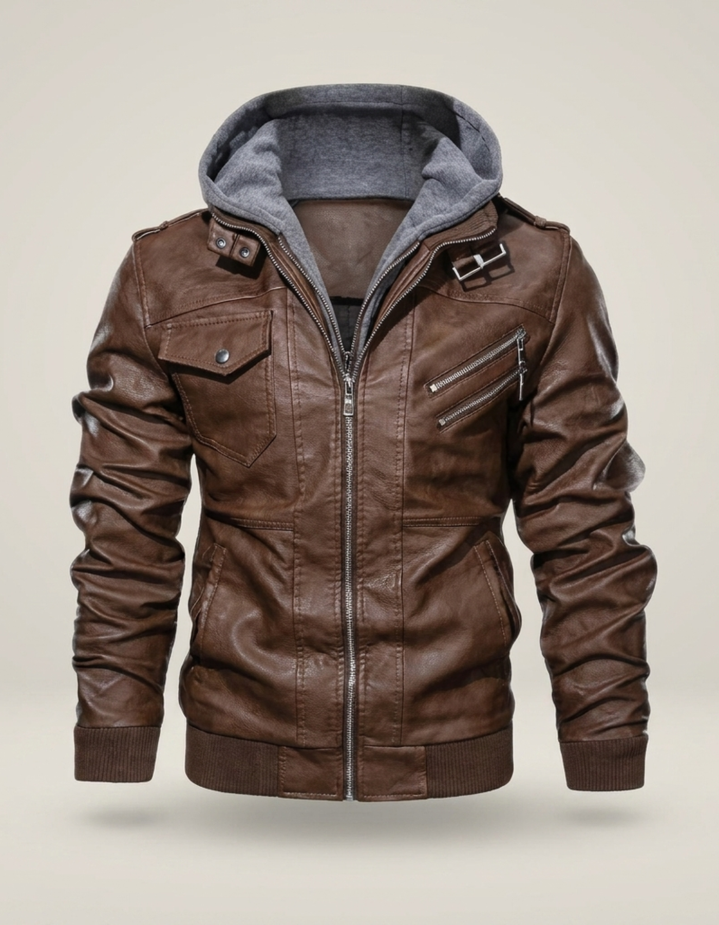 PLUXSTYLE::numise::mens-detachable-hood-parka::pack-brown