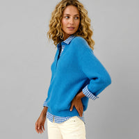 Emery | Women's Winter Plaid V-Neck Knit Sweater