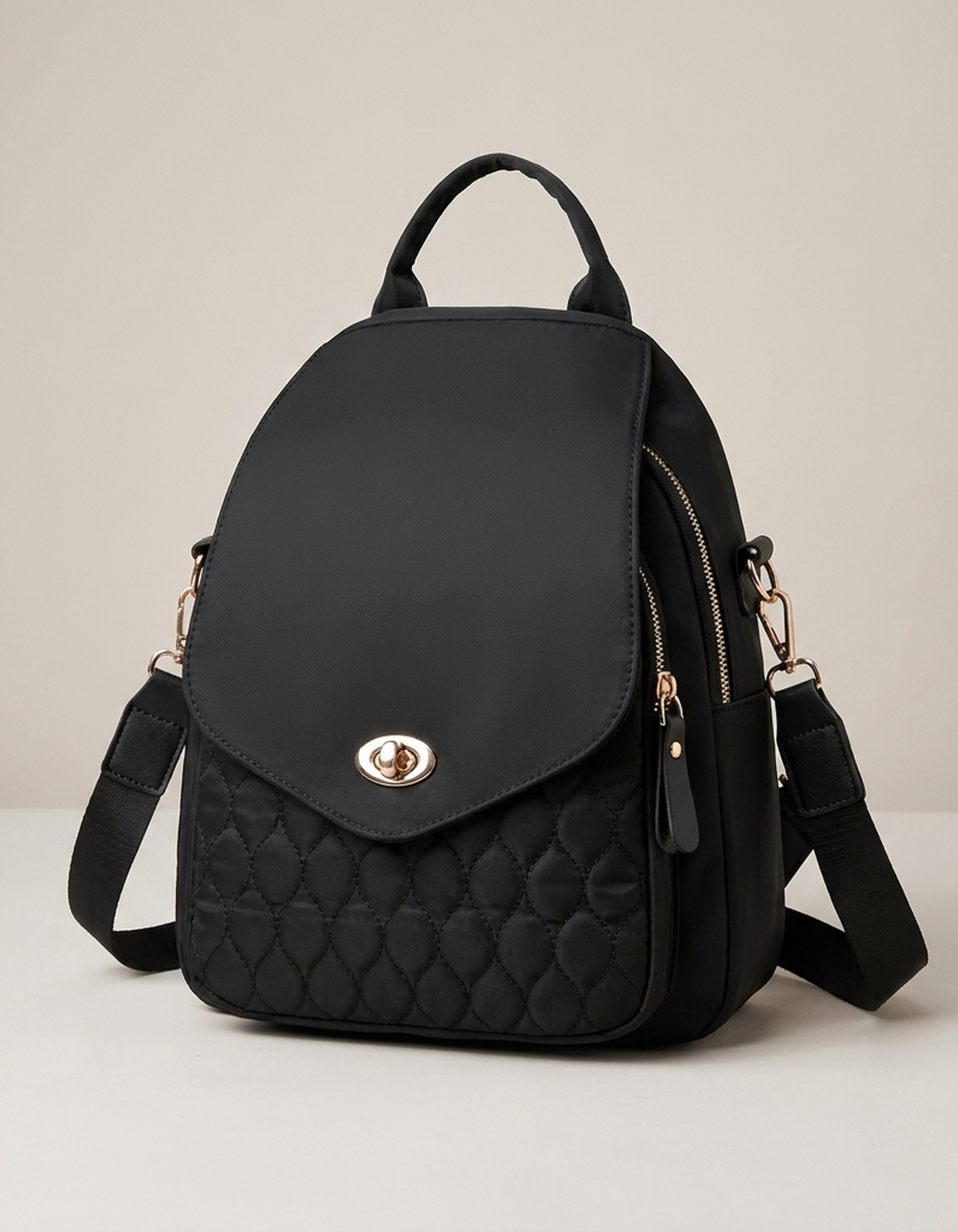 PLUXSTYLE::numise::womens-everyday-black-backpack::pack-hero