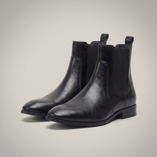 PLUXSTYLE::numise::mens-sleek-slip-on-chelsea-boots::closeup-detail