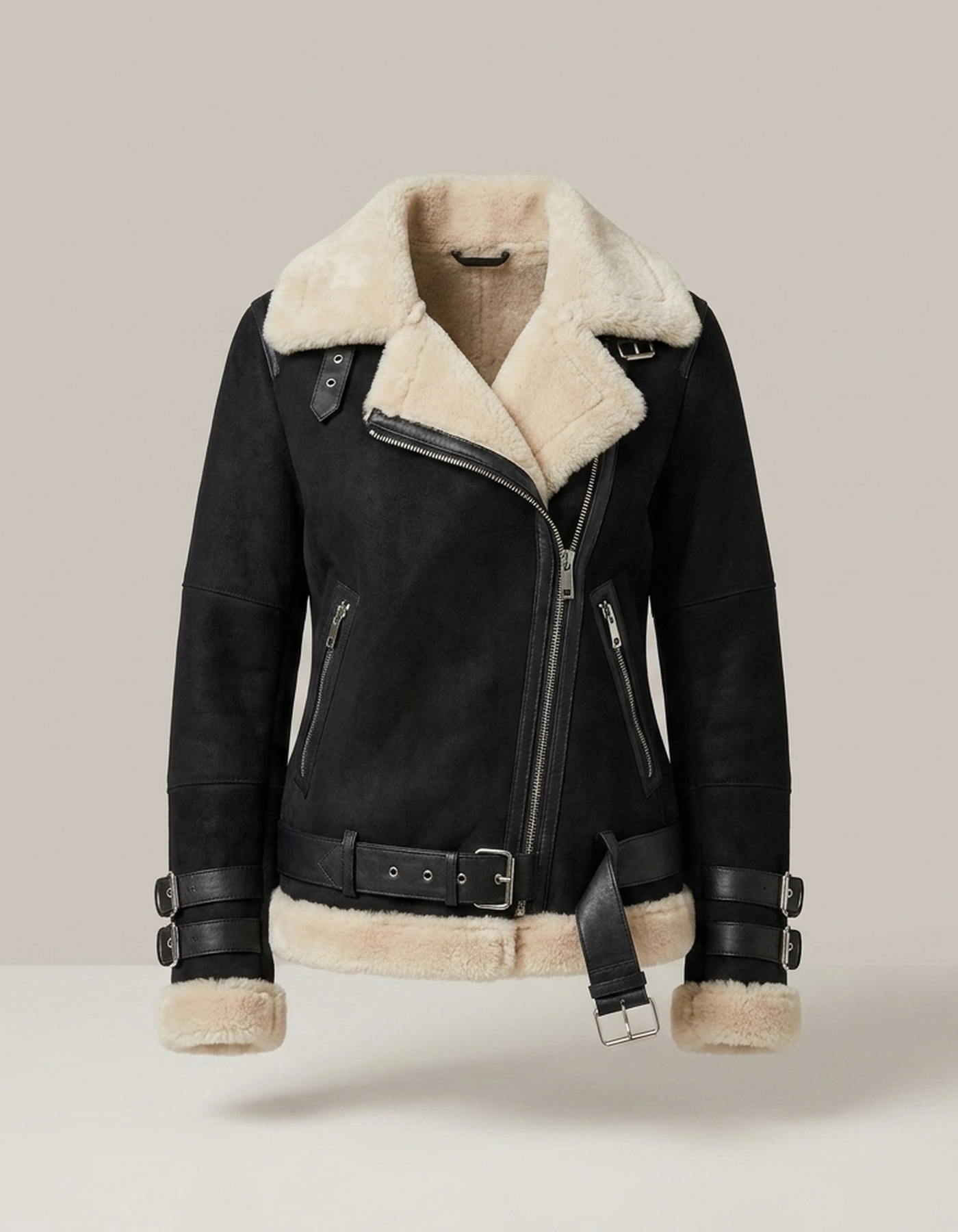 PLUXSTYLE::numise::belted-aviator-parka::pack-black