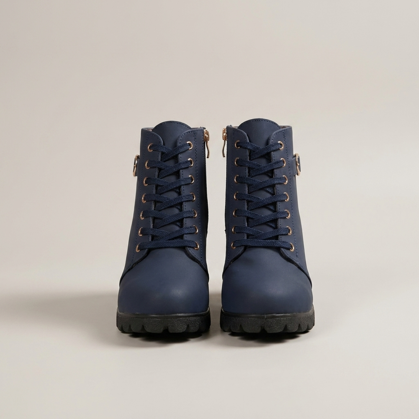 PLUXSTYLE::numise::buckle-chunky-heel-ankle-boots::pack-blue