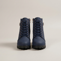 PLUXSTYLE::numise::buckle-chunky-heel-ankle-boots::pack-blue