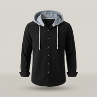 PLUXSTYLE::numise::mens-relaxed-hooded-overshirt::pack-black