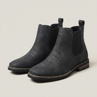 PLUXSTYLE::numise::mens-square-toe-chelsea-boots::pack-black