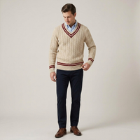 PLUXSTYLE::numise::mens-textured-v-neck-sweater::front