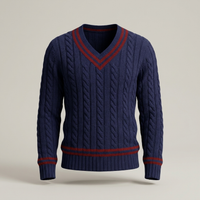 PLUXSTYLE::numise::mens-textured-v-neck-sweater::pack-dark-blue