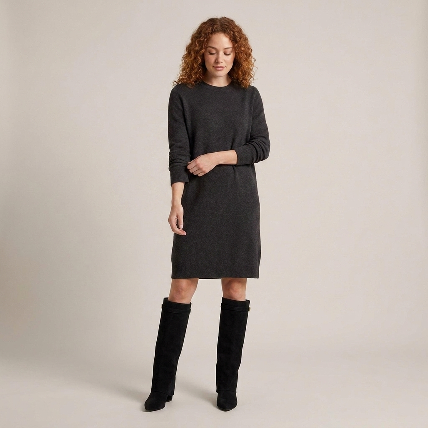PLUXSTYLE::numise::gold-trim-knee-high-boots::zoom-out